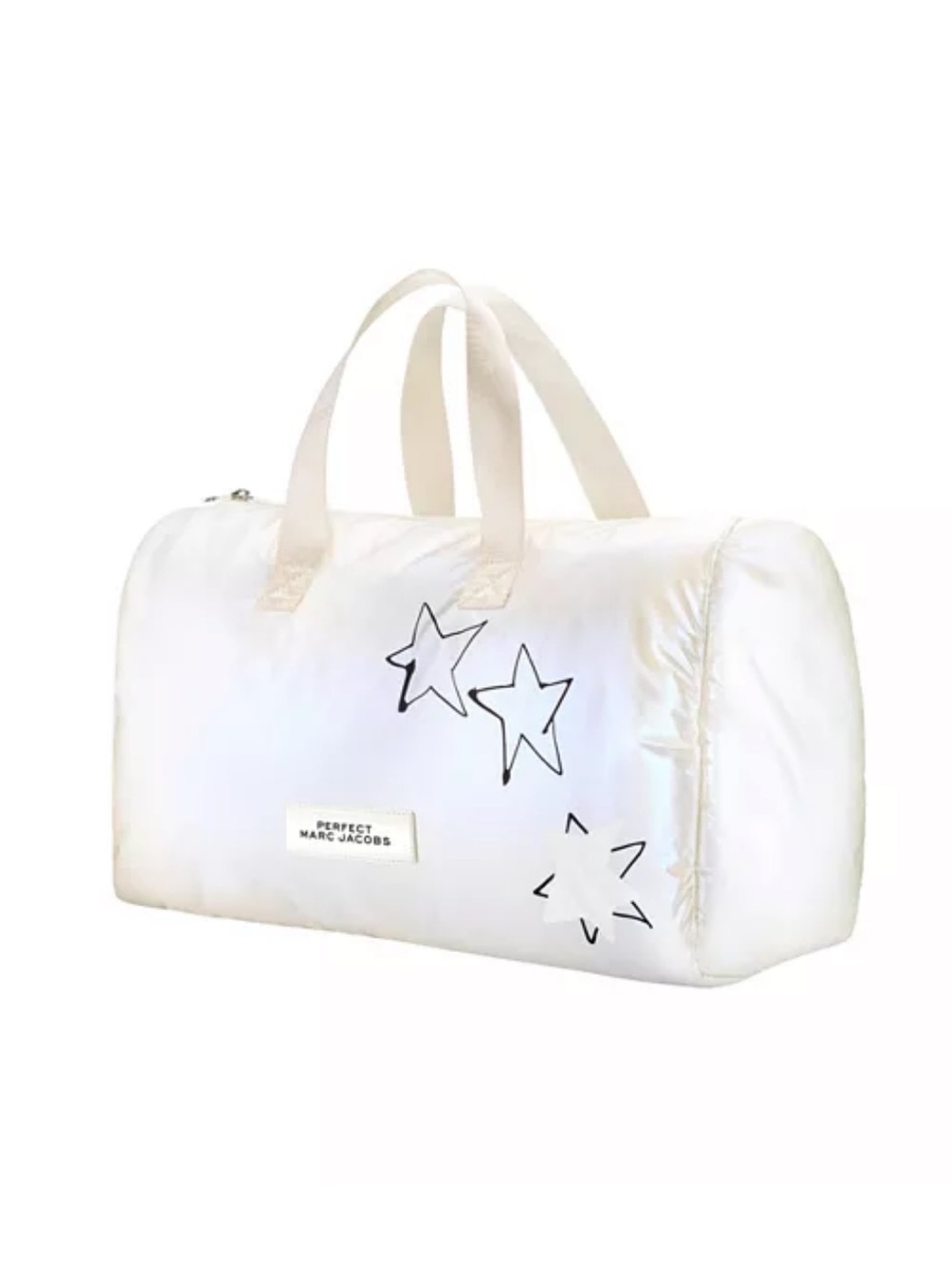Marc Jacobs White Nylon Star-Print Travel Duffel